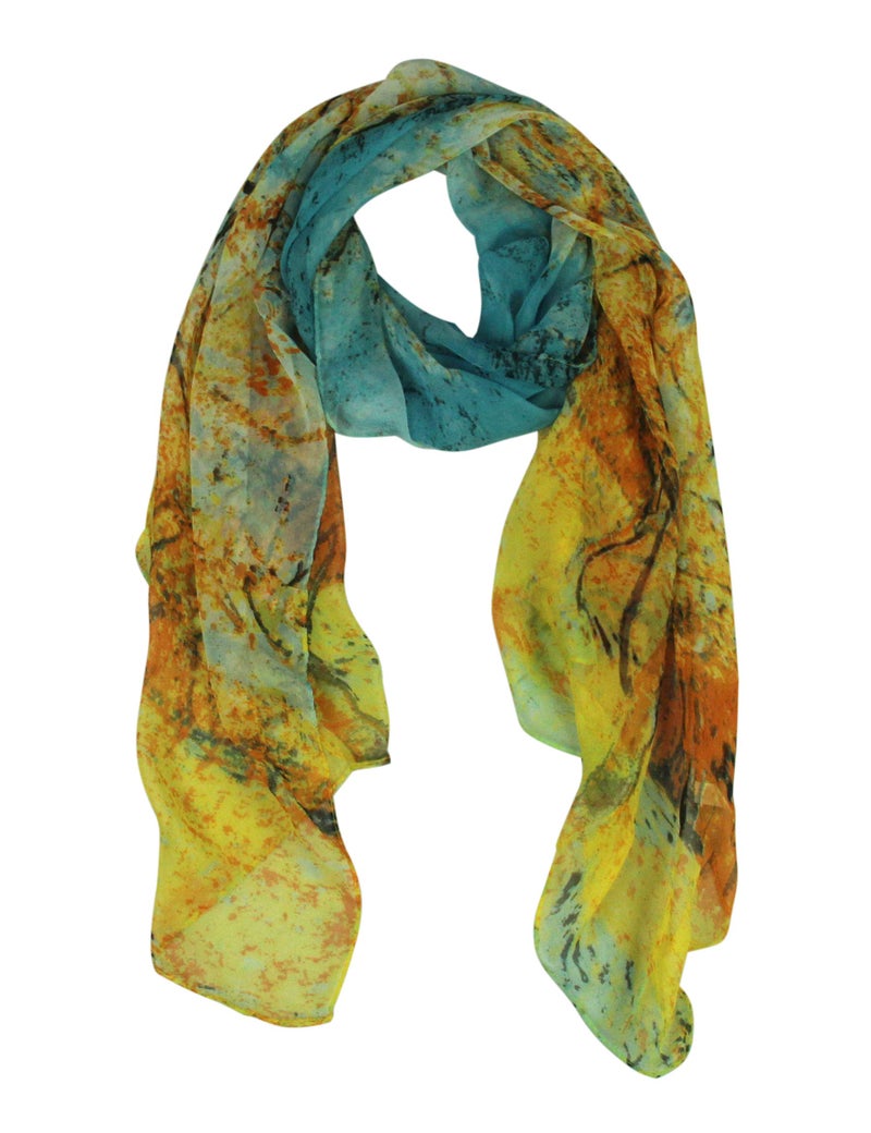 PANTONIGHT Long Chiffon Sheer Scarf Printed Lightweight Scarf For Womens (COL 750) - Image 1